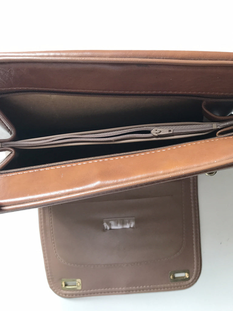 Vintage brown satchel bag