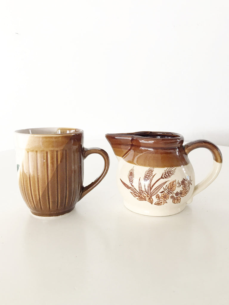 Vintage creamer and mug set