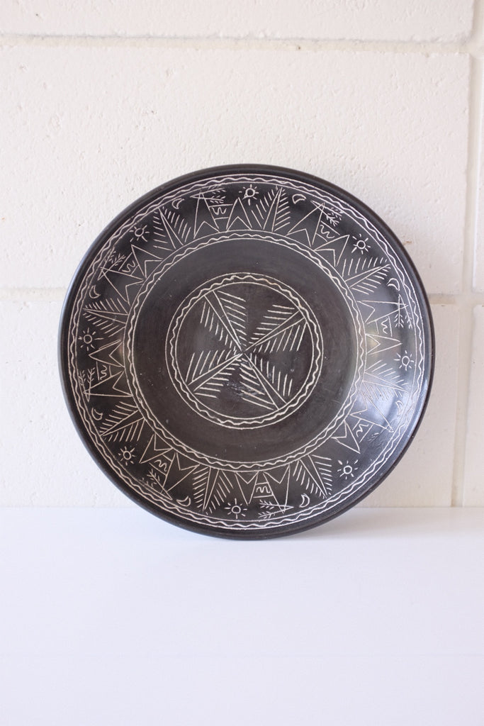 Etched Primitive Tribal Bowl