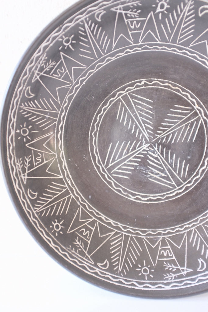 Etched Primitive Tribal Bowl