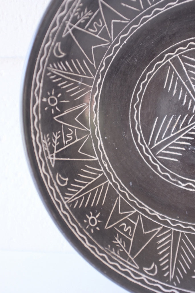 Etched Primitive Tribal Bowl