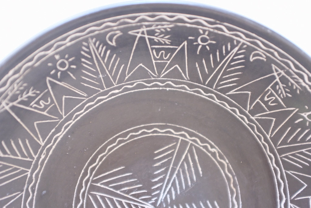 Etched Primitive Tribal Bowl